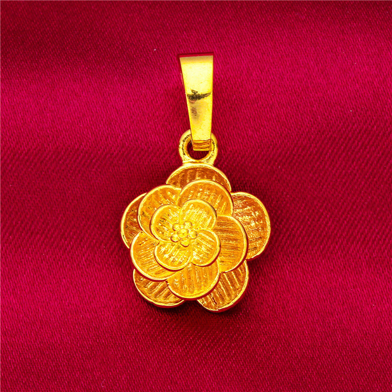 Women's Vietnam Placer Gold Love Abacus Small Pendants