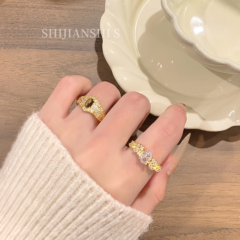 Gilding Simple Female Light Luxury Minority Ring