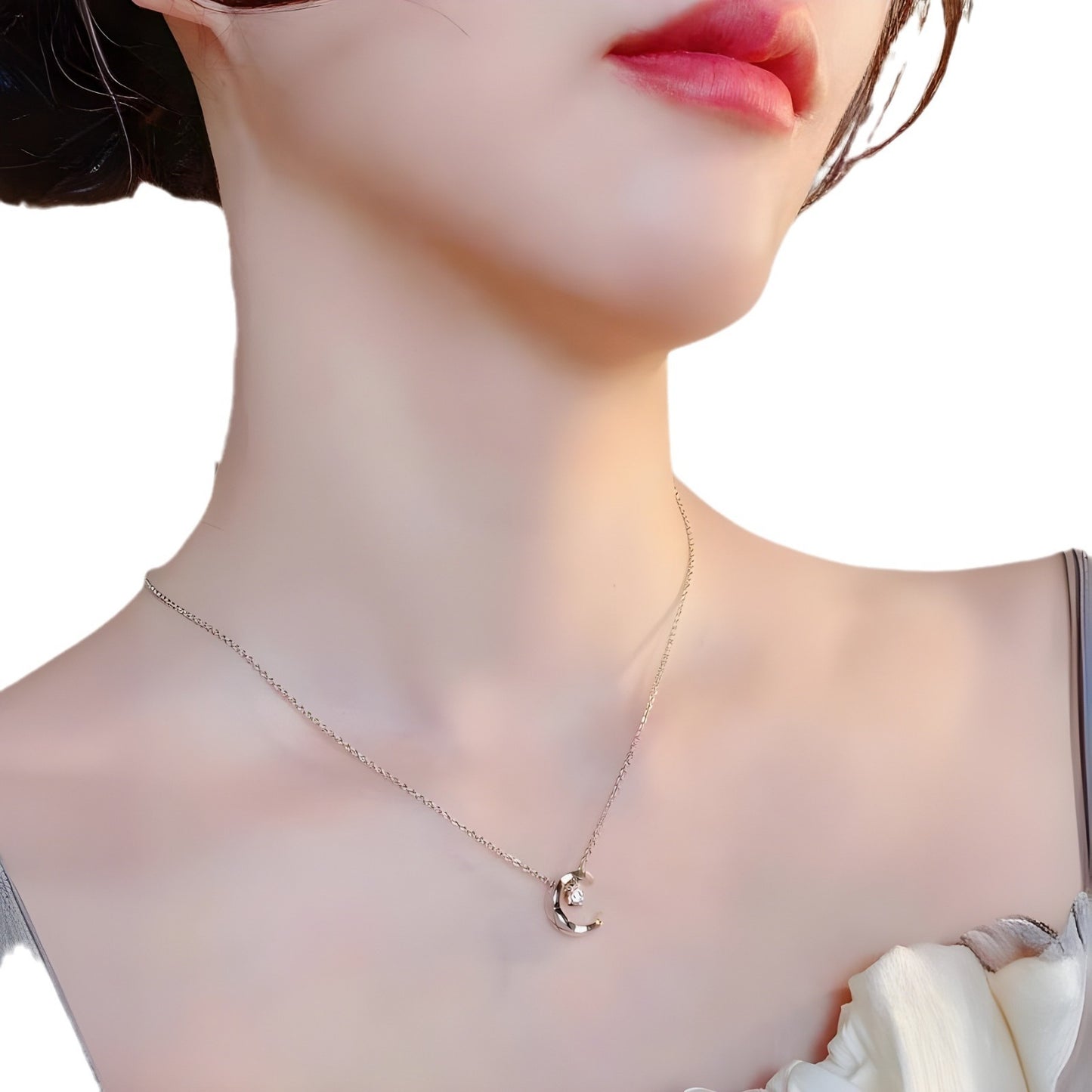 Women's Style High Version V Gold Electroplating Craft Diamond Grid Sailor Necklace