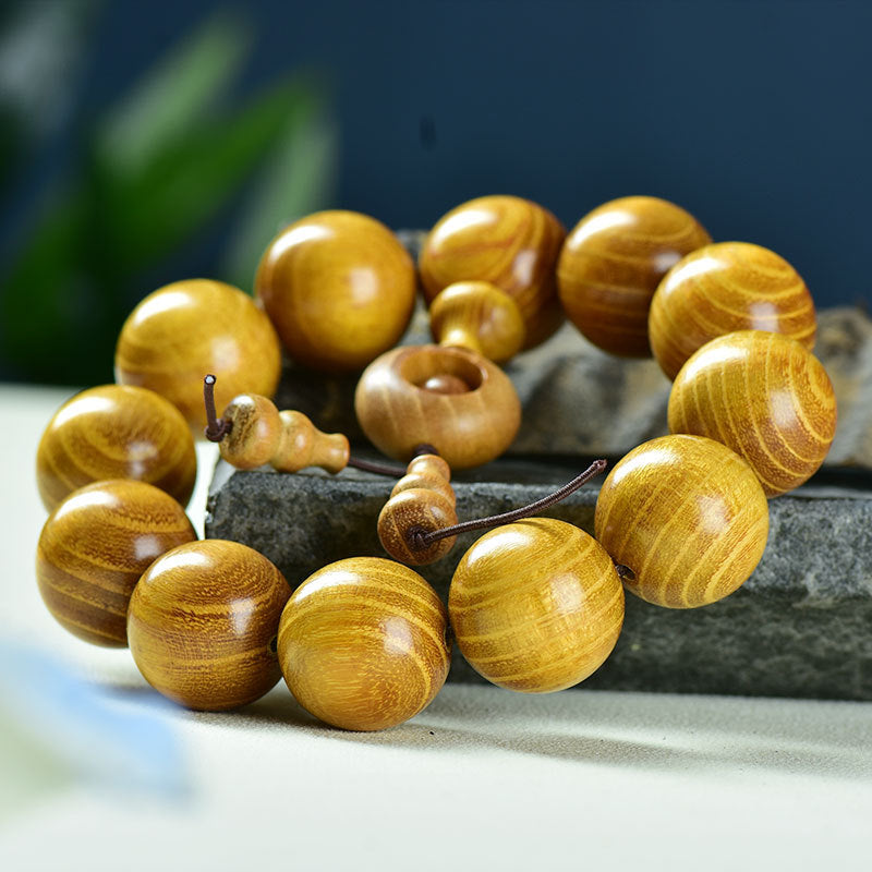 Women's & Men's Natural Gold Sandalwood Beads Fashion Collectible Artsy Bracelet