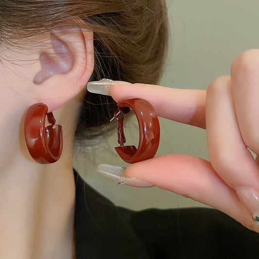 Women's Dripping Simple Geometric Sier Pin Ear Earrings