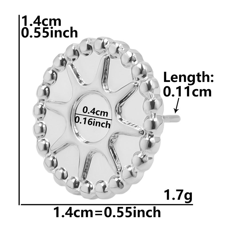 Stainless Steel Round Base Support Titanium Piercing Ear Clip Stud Earrings