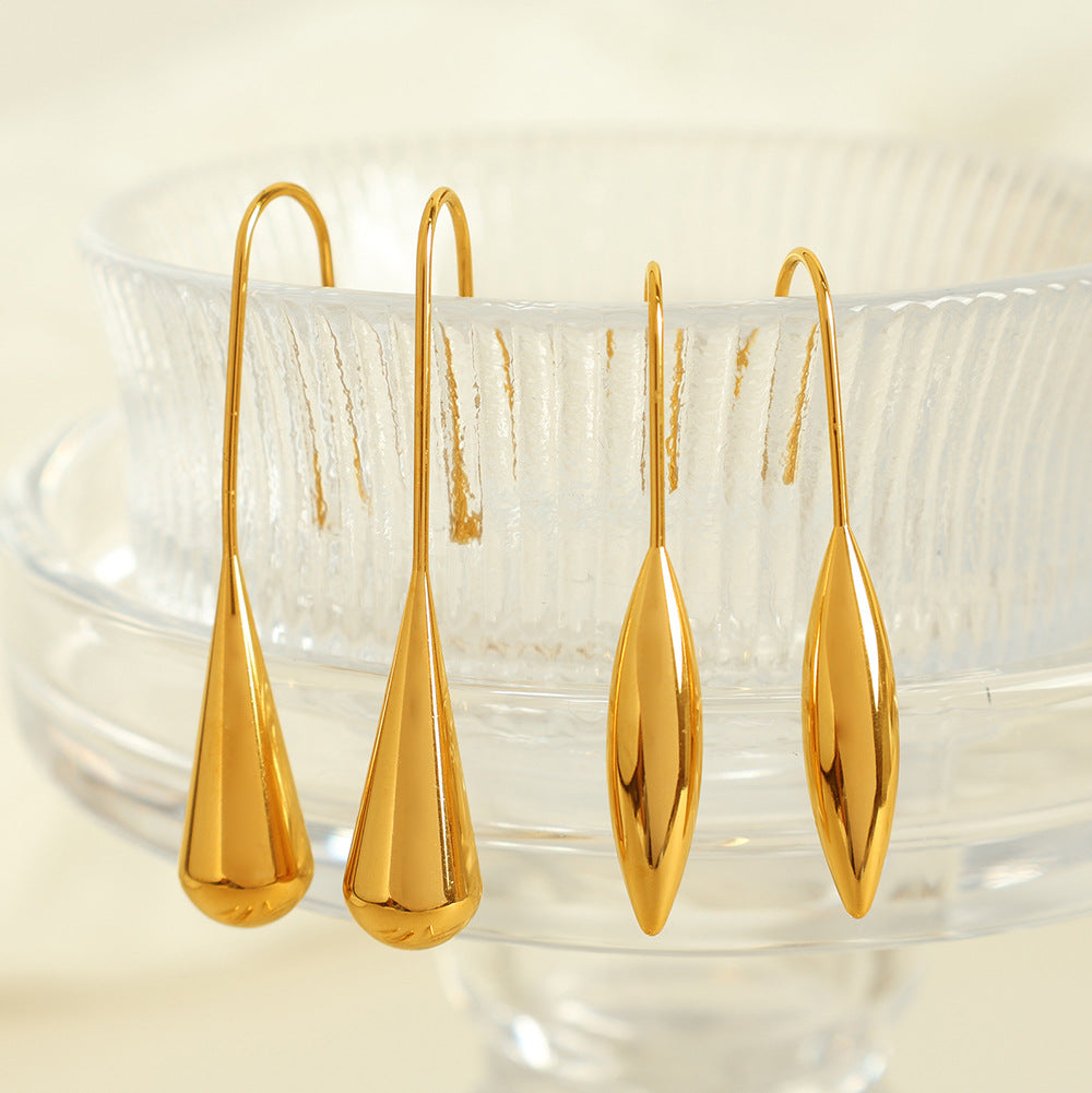Unique Design Ear Hooks Drop-shaped Gourd Rings