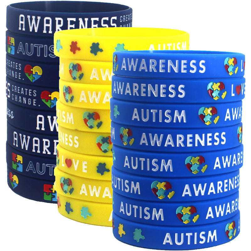 Concave Printing Color Filling Puzzle Incentive Propaganda Body Healthy Silicone Bracelet