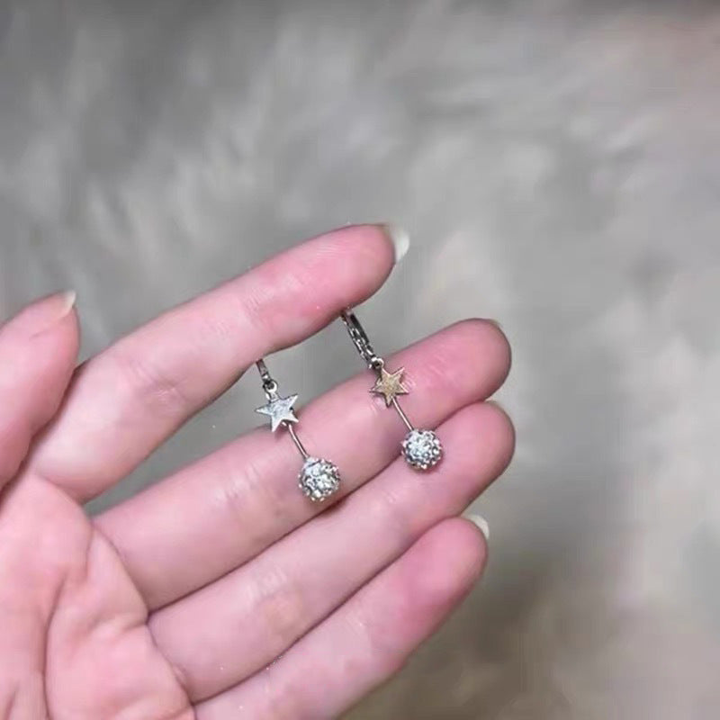 Women's Star Sparkling Zircon Refined Drop Dainty Clips Ear Buckle