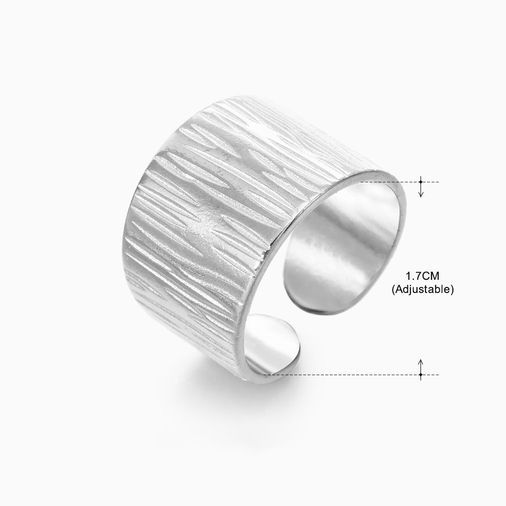 Stainless Steel Shaped Female Retro Popular Geometric Rings