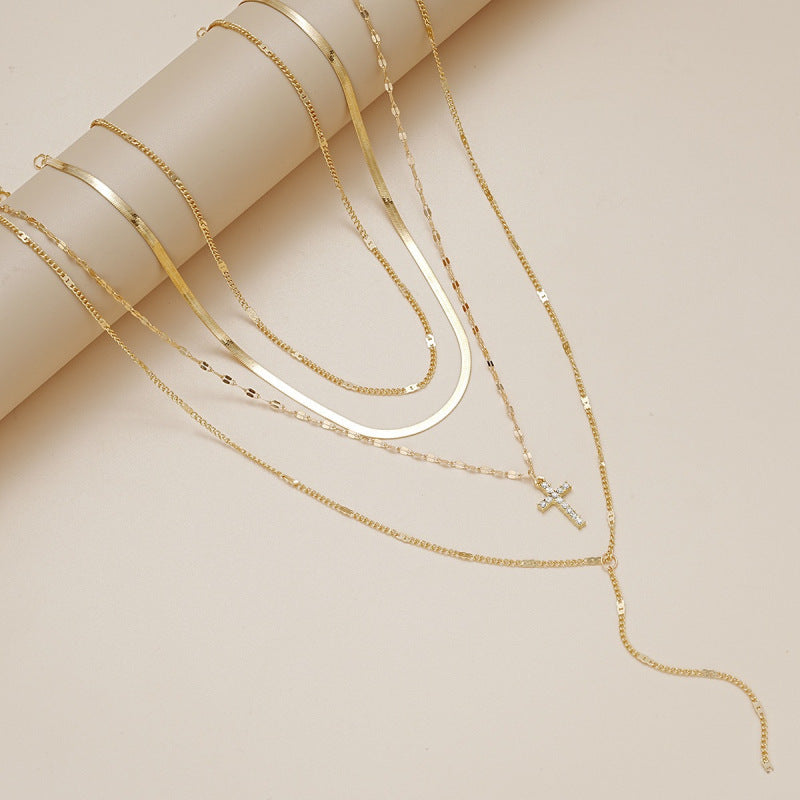 Women's Niche Design Cross For Twin Clavicle Pendants