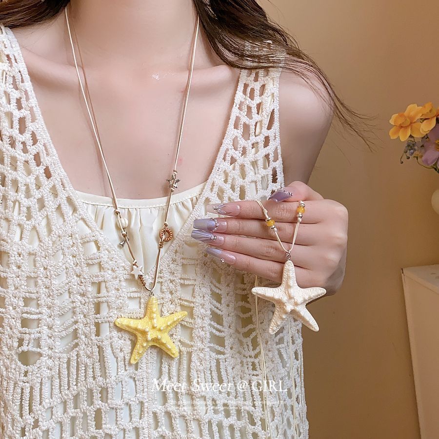 Women's Seaside Wear Accessory Island Vacation Style Sweater Necklaces
