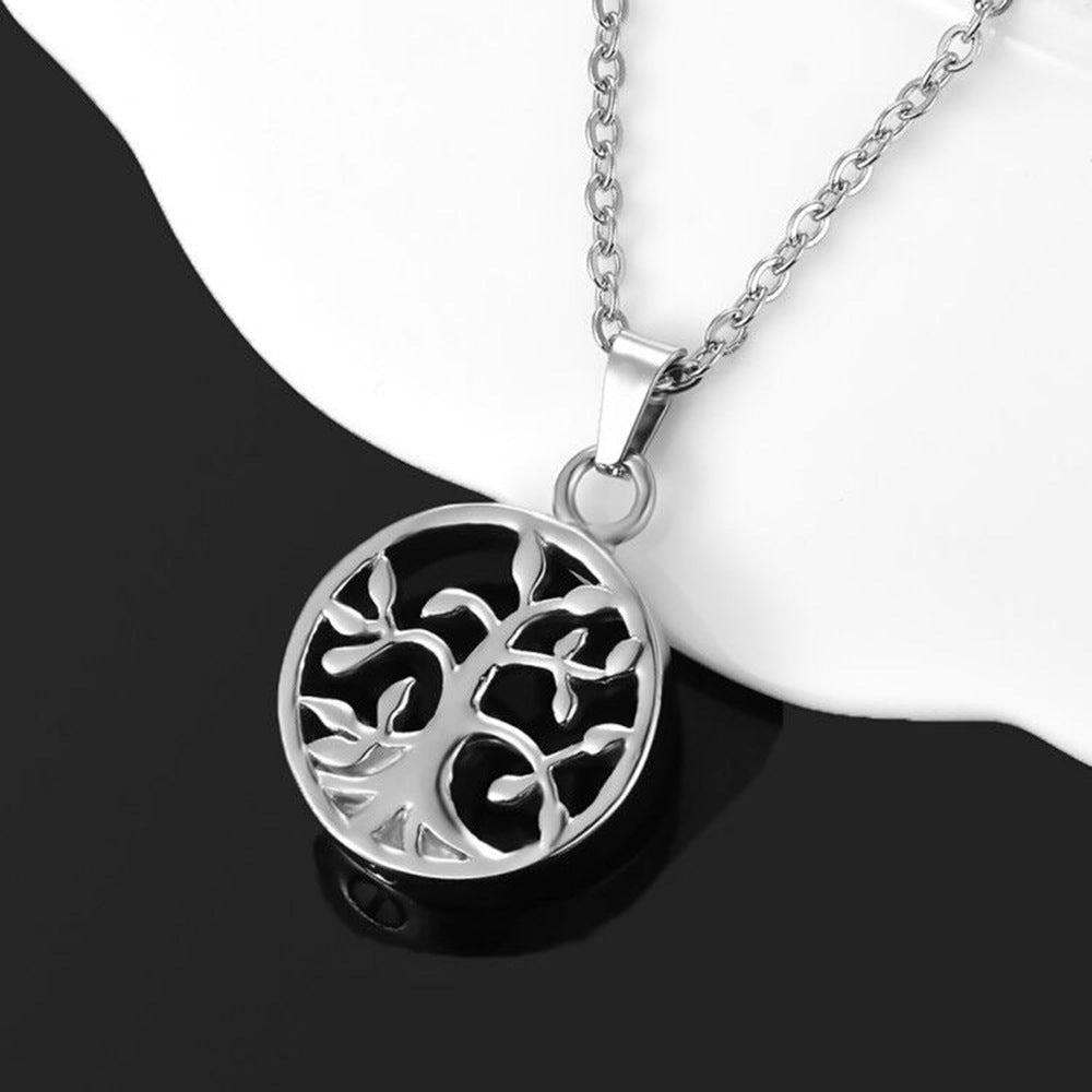 Stainless Steel Lucky Tree Perfume Bottle Pendants