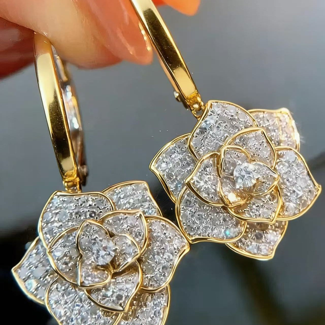 Flower Clips Cold Style High-grade Light Luxury Female Niche Design Rings