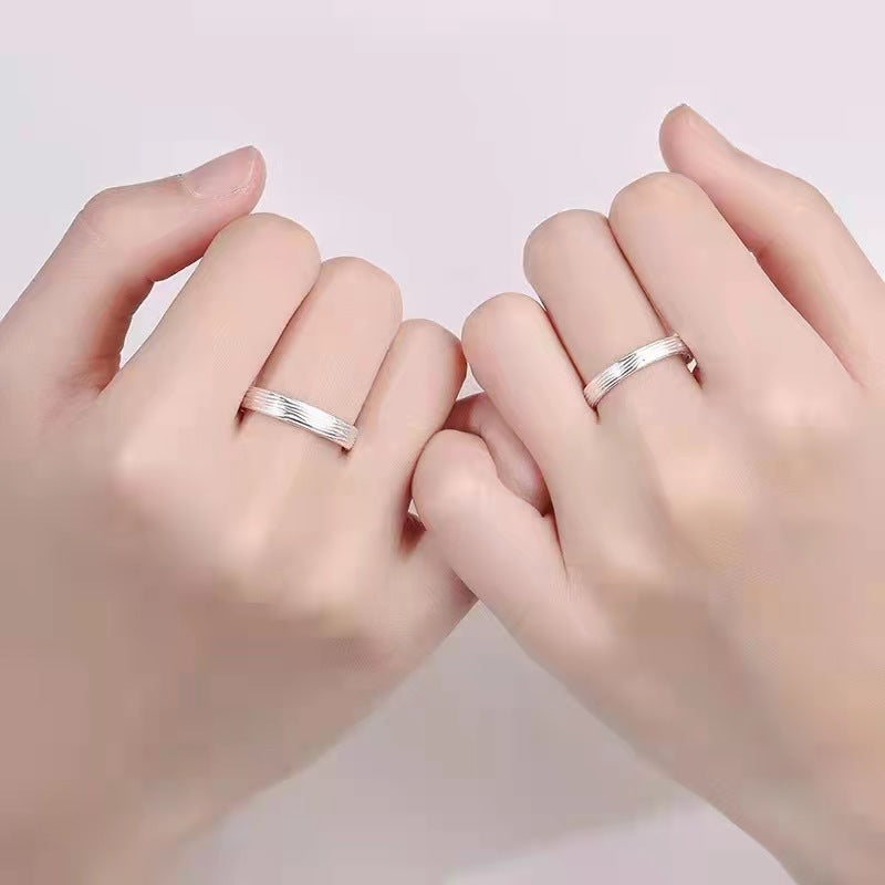 Women's & Men's Years Mark Couple One Pair Korean Simple Rings