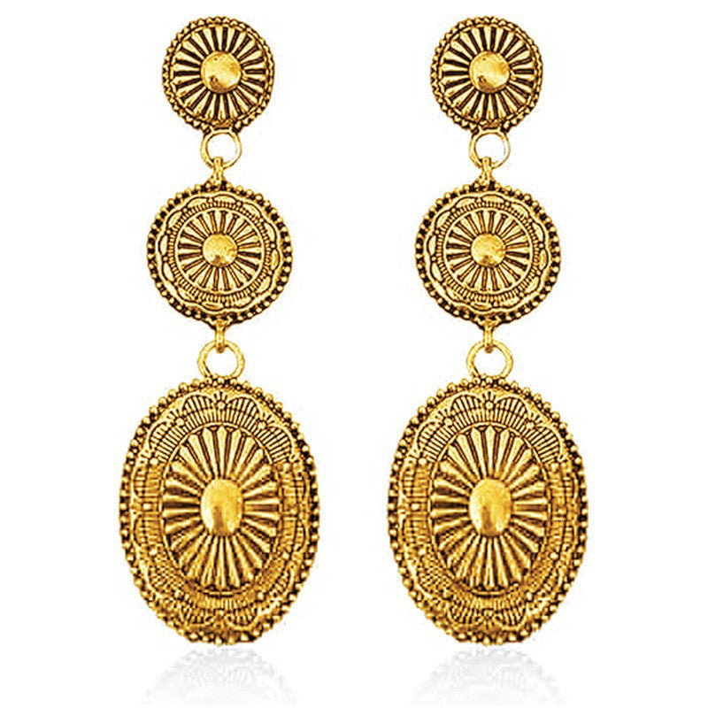 Drop-shaped Long Chain Bohemian Lady Couple Earrings