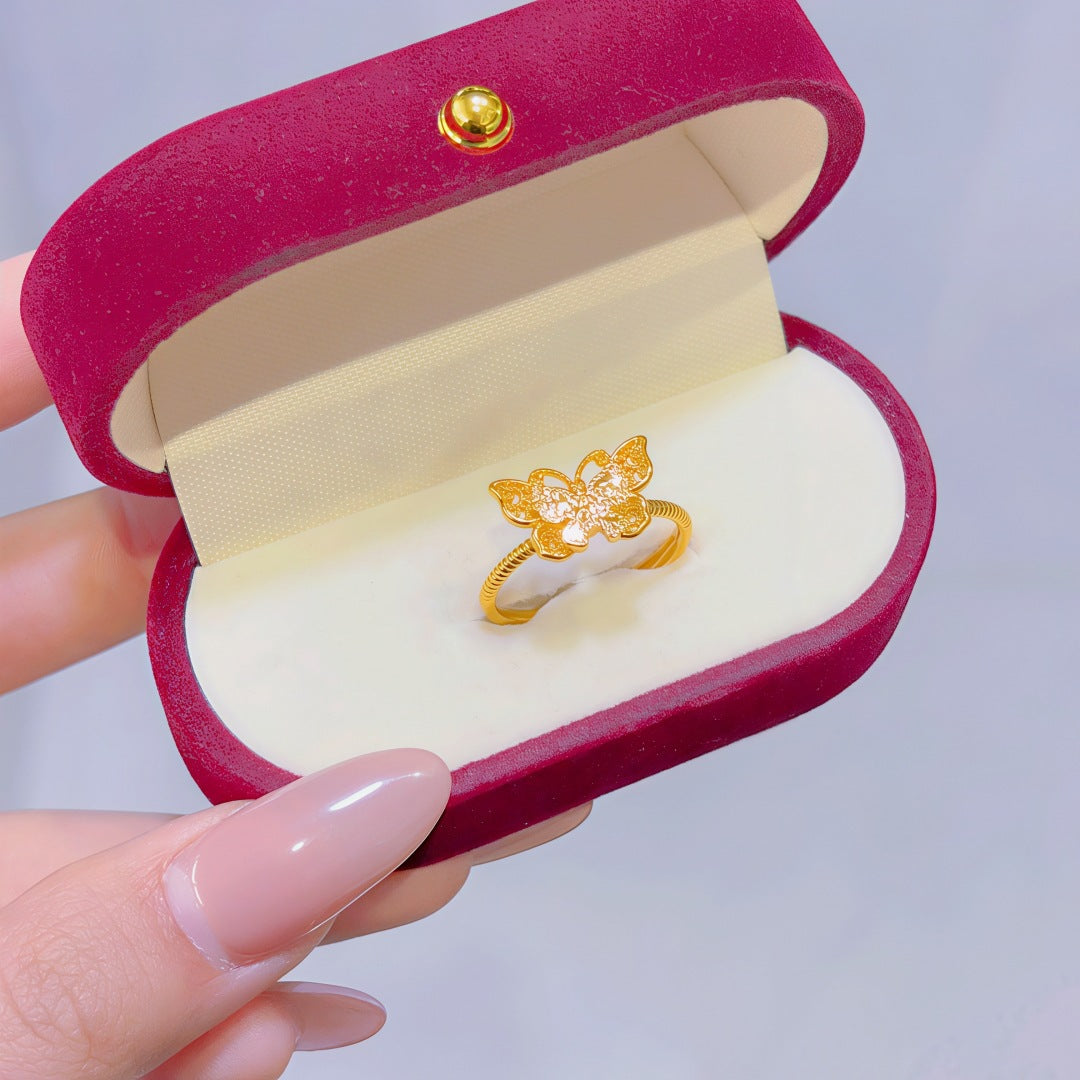 Women's Alluvial Gold Retro Affordable Luxury Design Brass Plated Fashion Ring