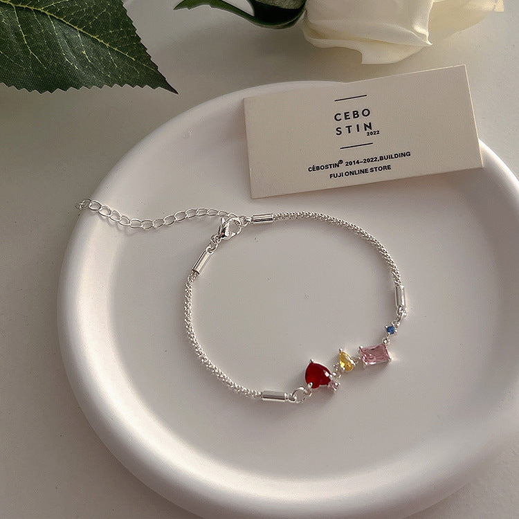 Design Irregular Color Zircon Female Simple Personalized Temperament Bracelets