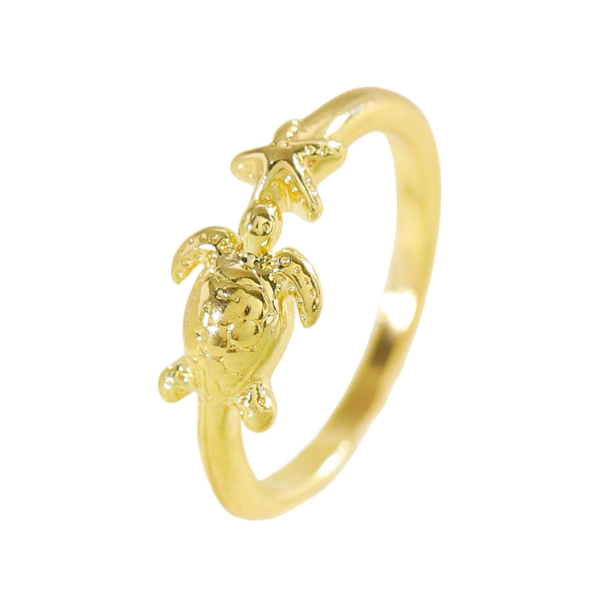 Turtle Starfish Open Female Creative Index Ring