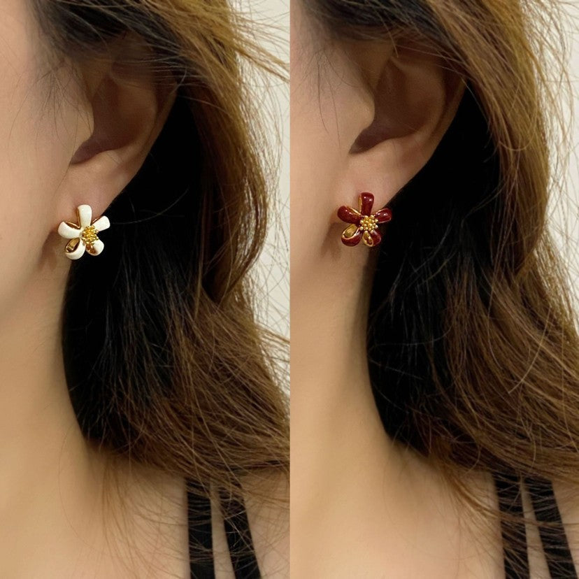 Women's Yellow Flower For Stylish Simple Versatile High-grade Stud Earrings