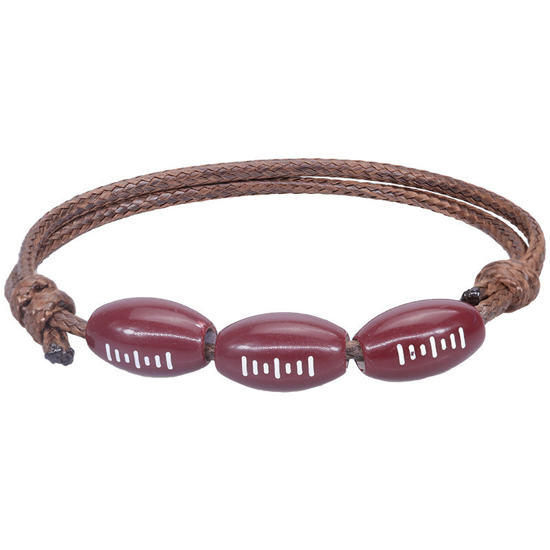 Basketball Baseball Wax Line Woven Softball Tennis Rugby Bracelets