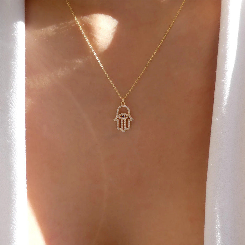 Of God Crystal Simple Devil's Eye Personalized Clavicle Chain Female Necklaces