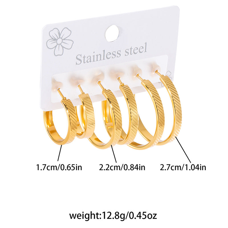 Women's & Men's Unique Gold-plated Stainless Steel For Simple Graceful Stud Earrings