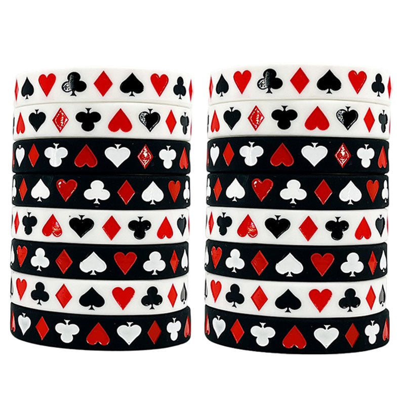 Silicone Poker Enthusiasts Entertainment Activities Trendy Cool Bracelets
