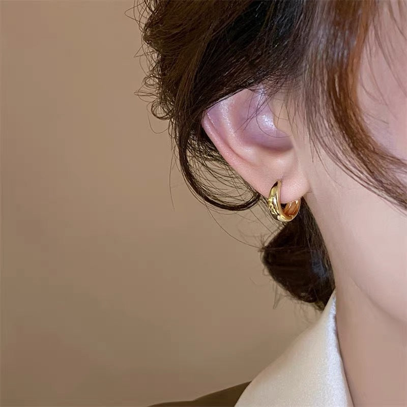 Metal Circle Tide Niche Design Advanced Earrings
