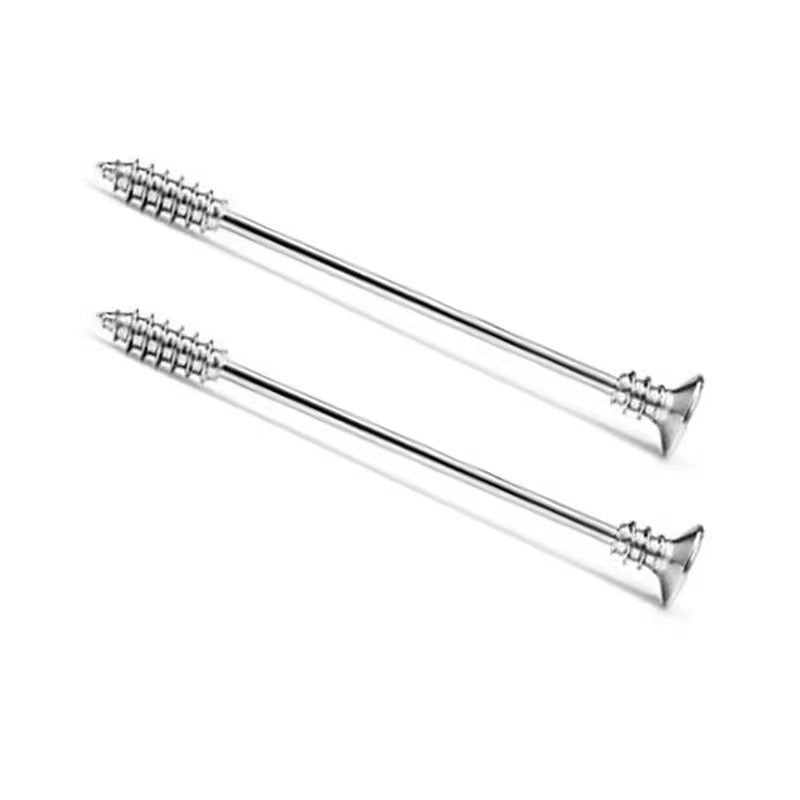 Stainless Steel Barbell Dumbbell Ear Bridge Nails Long Stud Earrings