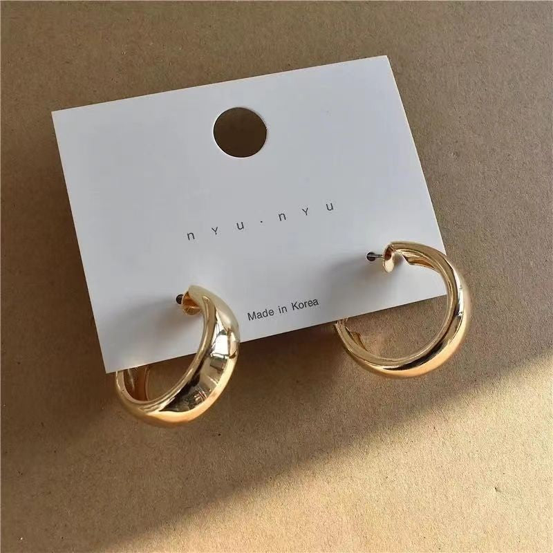 Women's Exaggerated Geometry Metal Circle Tassel Light Luxury High-grade Elegant Ear Earrings