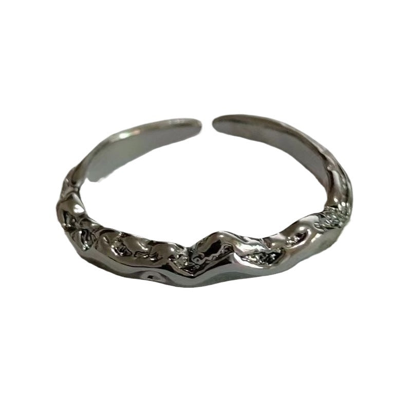 Versatile Simple Couples Openings Design Dark Irregular Couple Personalized Index Ring