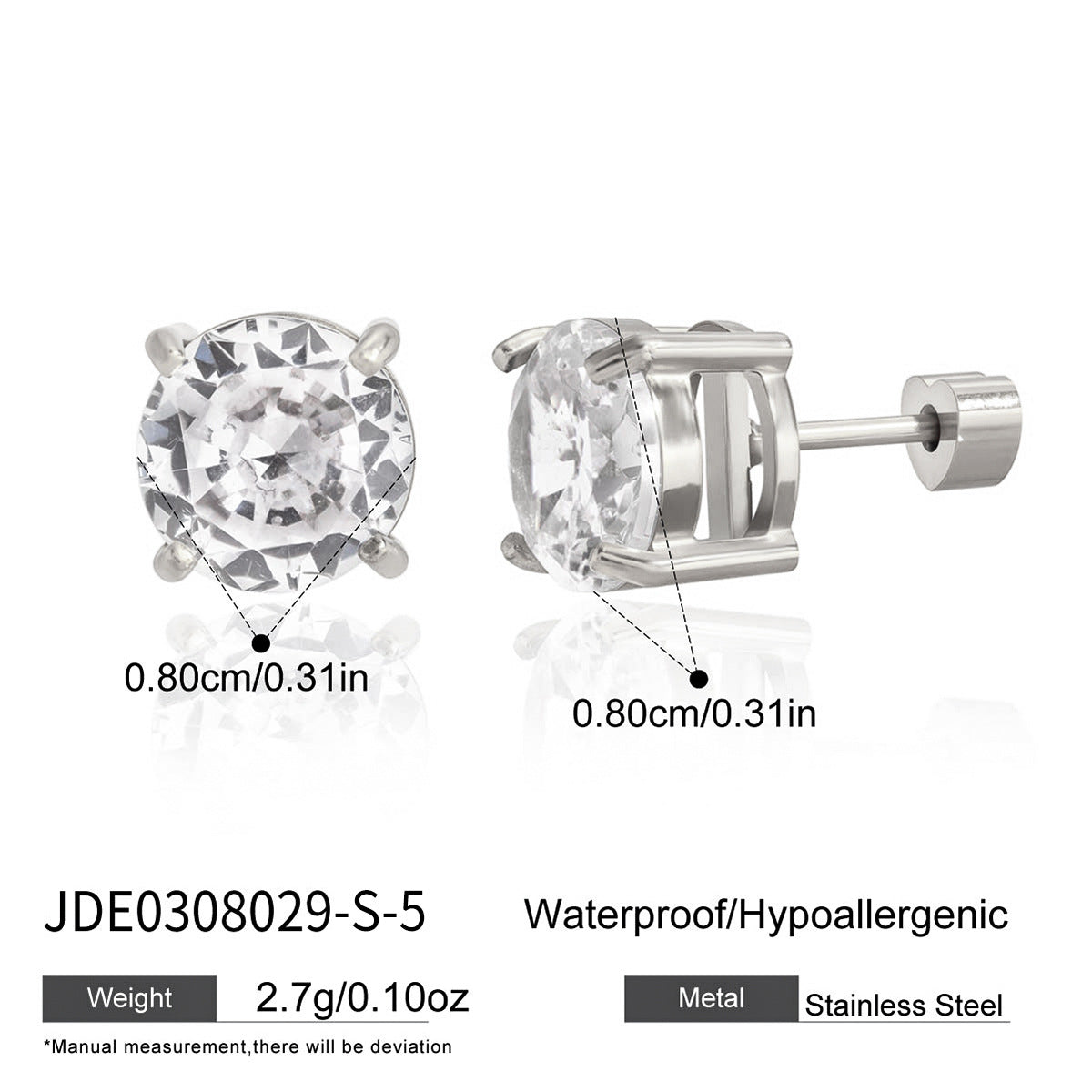 Ding Stainless Steel Zircon Light Luxury High-grade Sense Titanium Niche Earrings