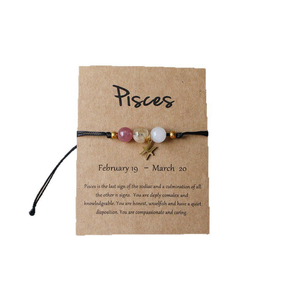 Planets Twee Constellations Natural Stone Blue Black Bracelet
