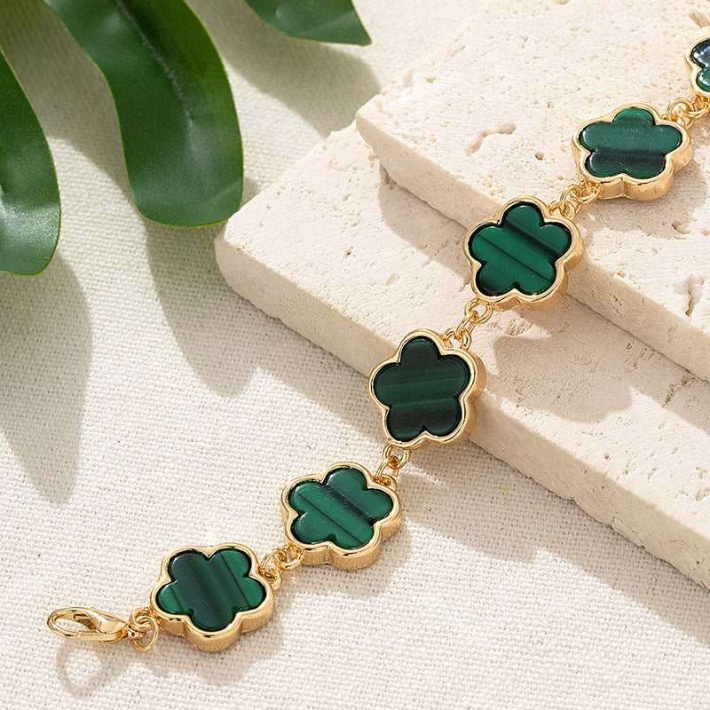 Fashion Elegant Lucky Five Petal Flower Female Bracelet