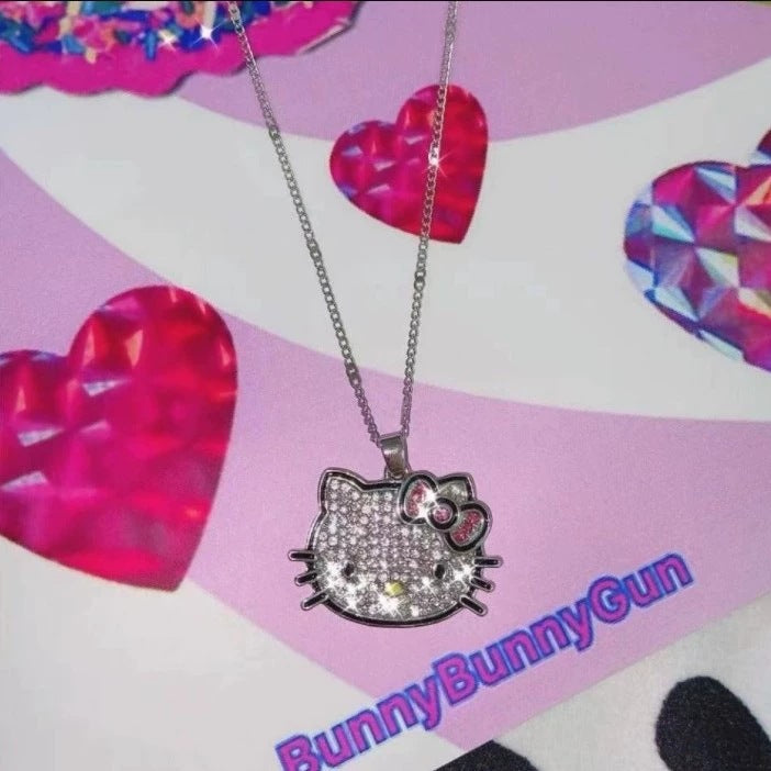 Women's Full Diamond Hello Kitty Millennium Hot Pendants