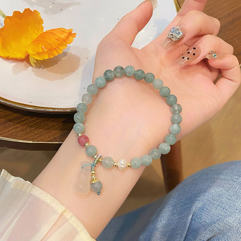 Sweet Optimized Burma Jade Simple Girly Heart Lotus Bracelets