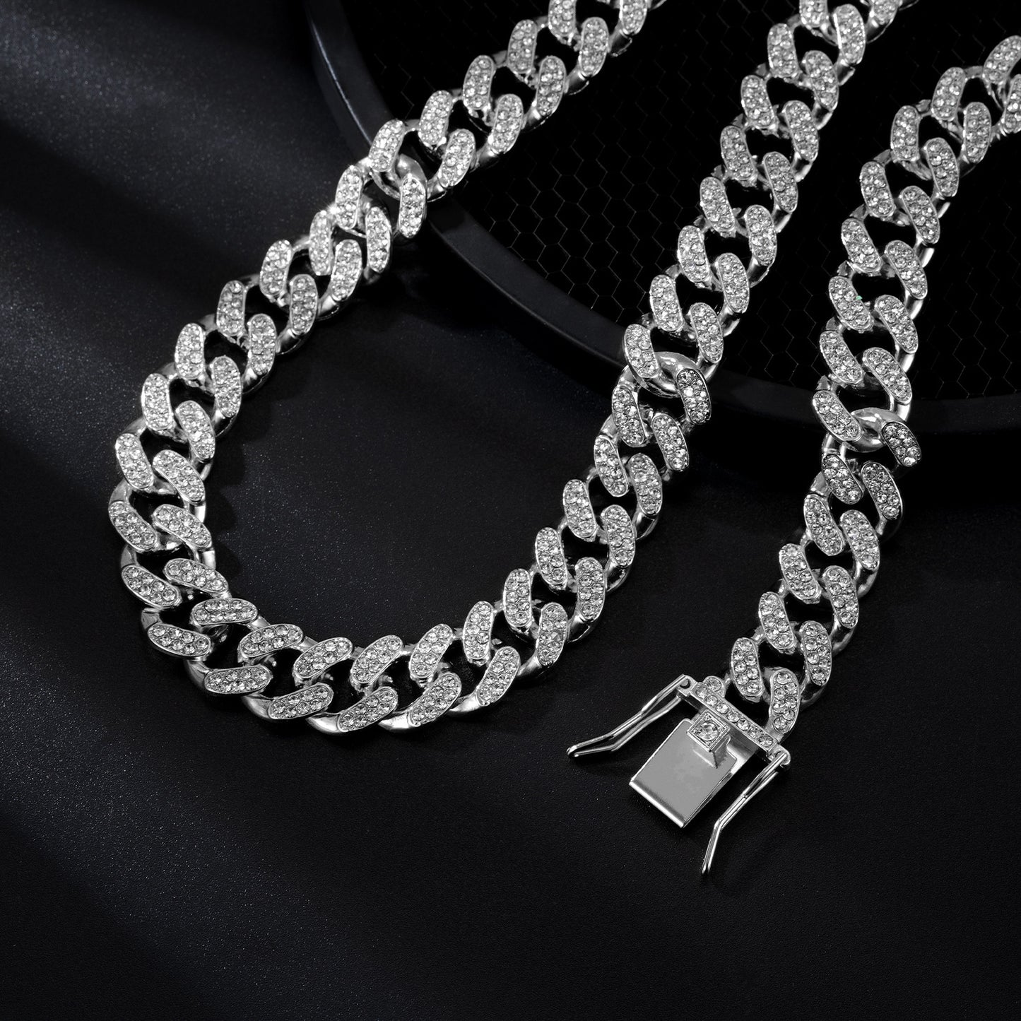 Men's Classic Cuban Link Chain Alloy Full Diamond Necklaces