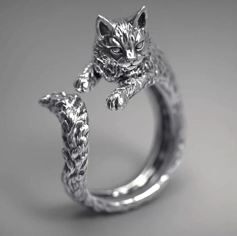 Women's Simple Cute Kitten Open Cat Paw Ear Puppy Rings