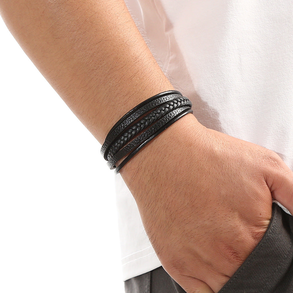 Men's Retro Hand Weaving Advanced Stainless Steel Magnetic Bracelets