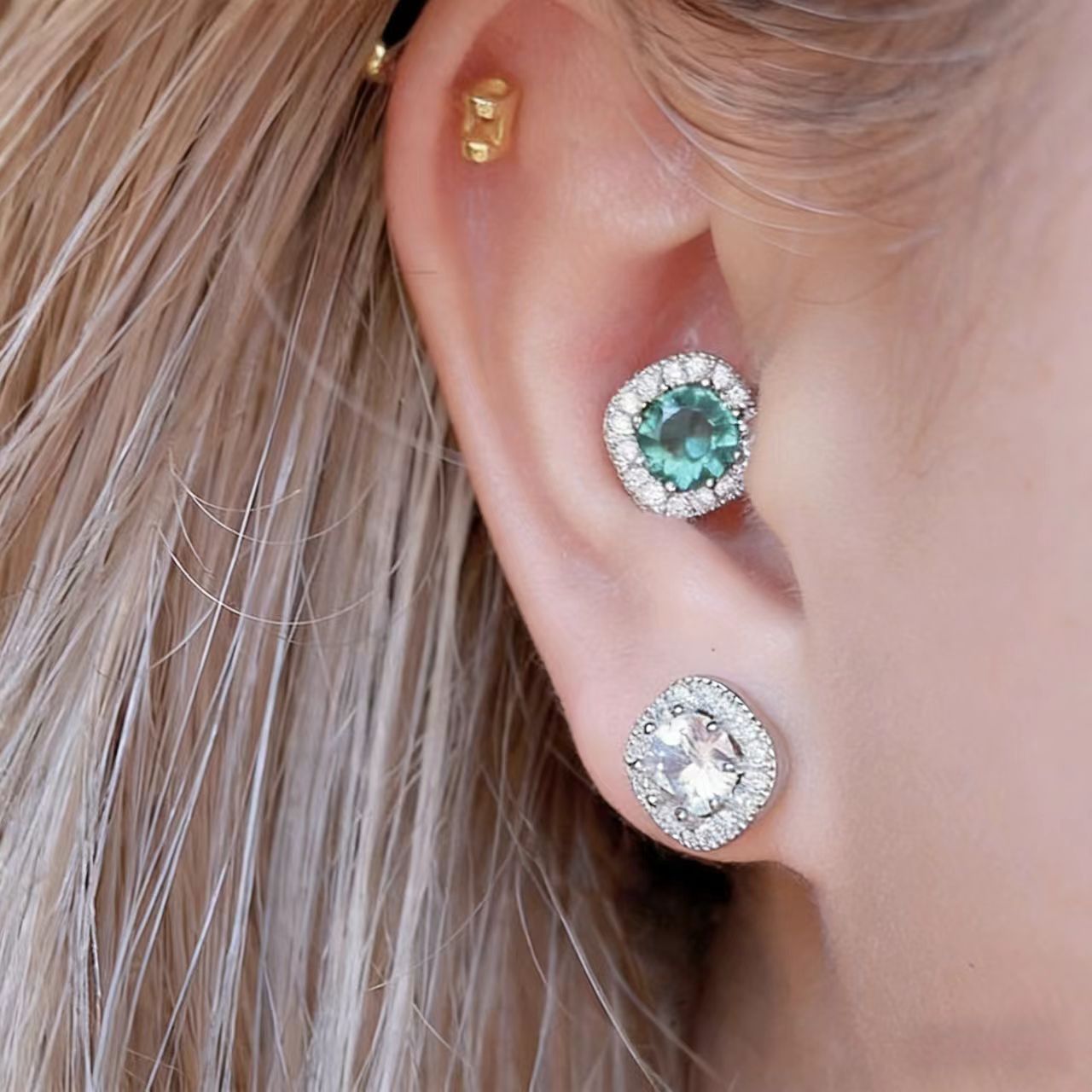 Ear Bone Clip High-grade Atmosphere Full Stud Earrings