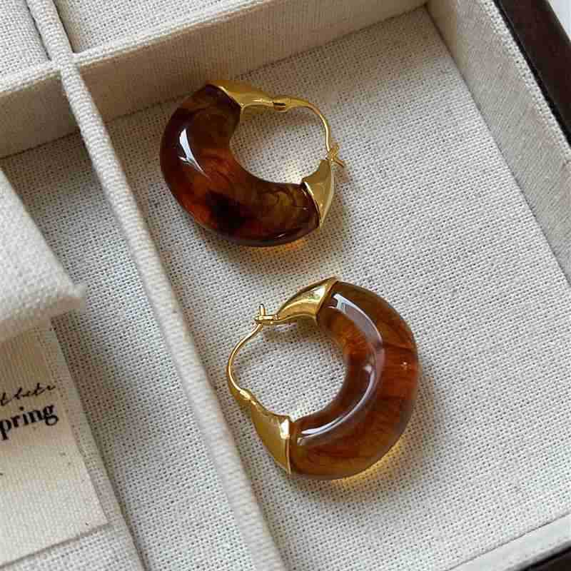 Electroplated Artificial Tigereye Clip Retro Fashion High Sense Light Rings