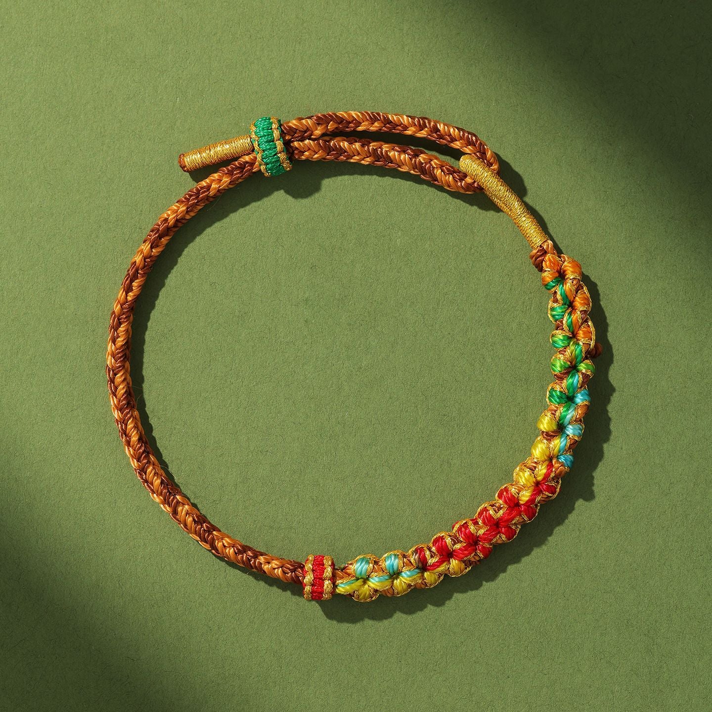 Rope Five Gods Of Wealth Hand-woven Peach Blossom Knot Ethnic Bracelets