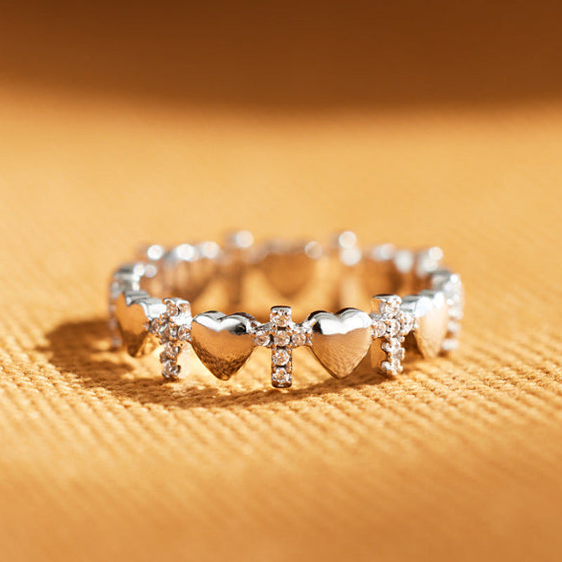 Versatile Love Cross Ladies Trendy Decorative Ring