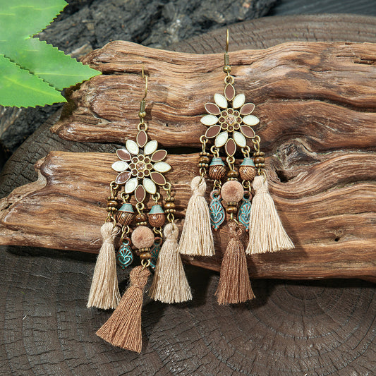 Bohemian Fashion Flower Female Personality Elegant Earrings