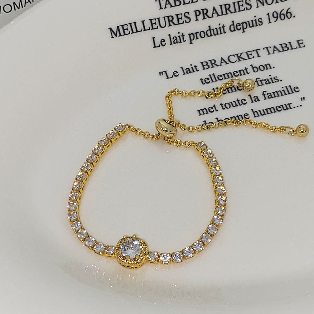 Women's Inlay Fritillary Four-leaf Flower Pull-out Light Luxury High-grade Bracelets