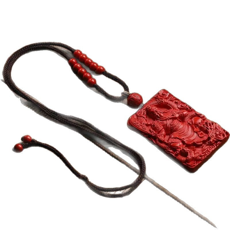 Cinnabar Red Sand Guan Yu Original Pendants