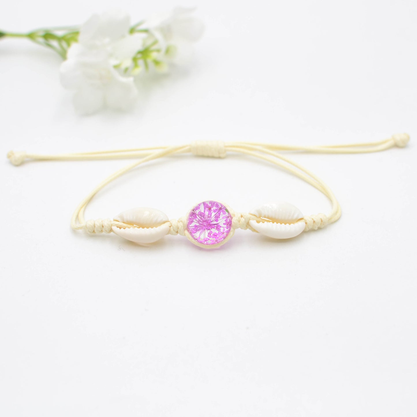 Natural Shell Dried Flower Real Hand Jewelry Woven Bracelets