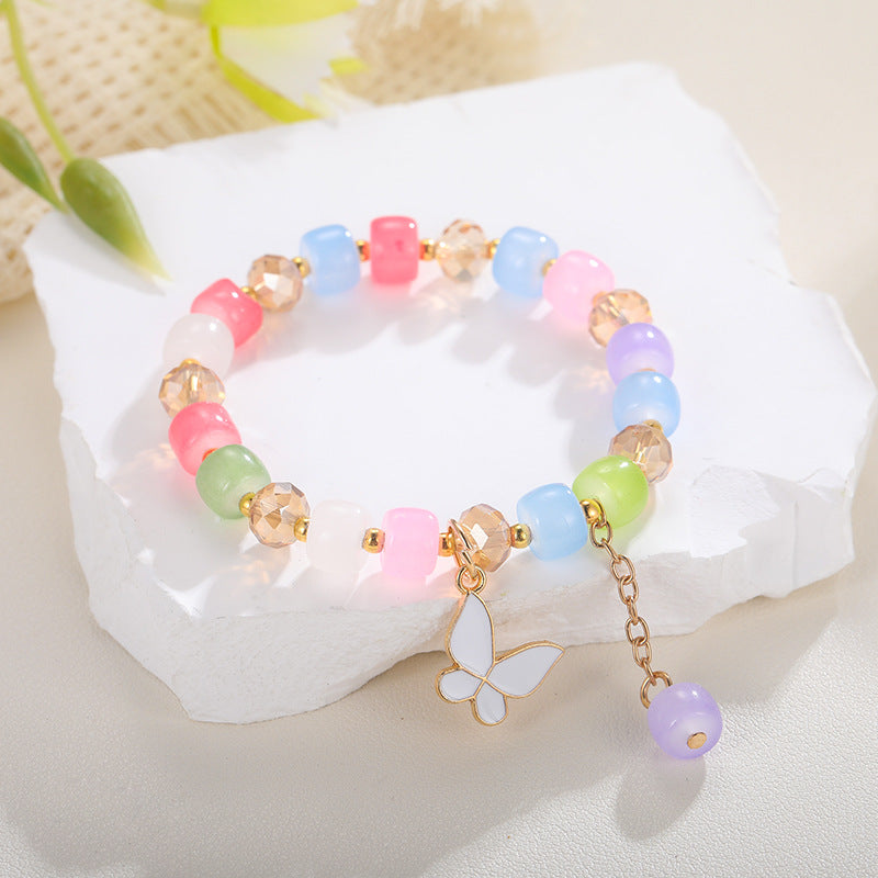 Crystal Butterfly Candy Color Girlfriends Small Bracelets