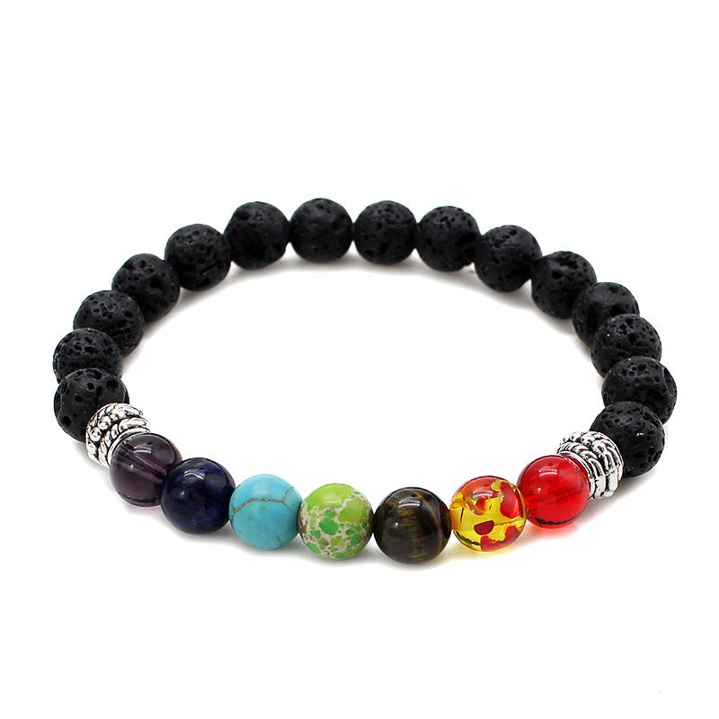 Women's Colorful Natural Stone Agate Bead Couple Bracelet