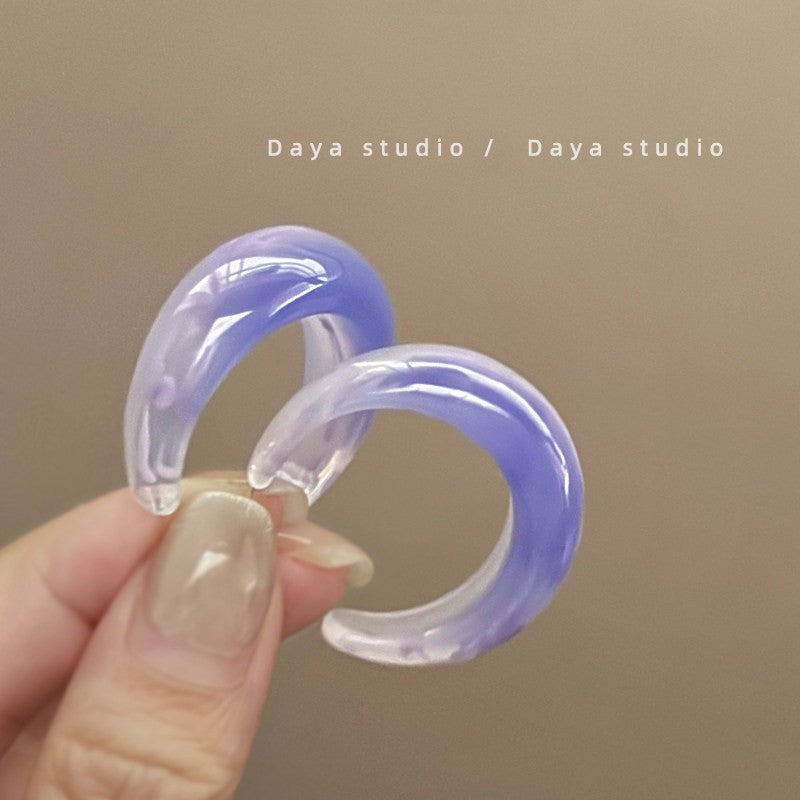 Women's For Summer French Resin Gradient Shaped Trendy Light Luxury Earrings