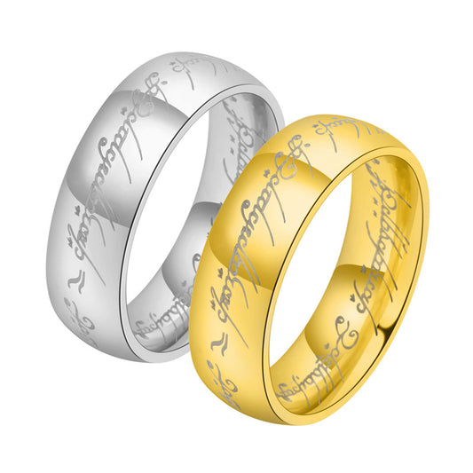 Men's Titanium Steel Magic Domineering Couple Stainless Ring