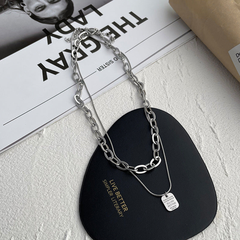 Cold Style Hip Hop Twin Clavicle Necklaces