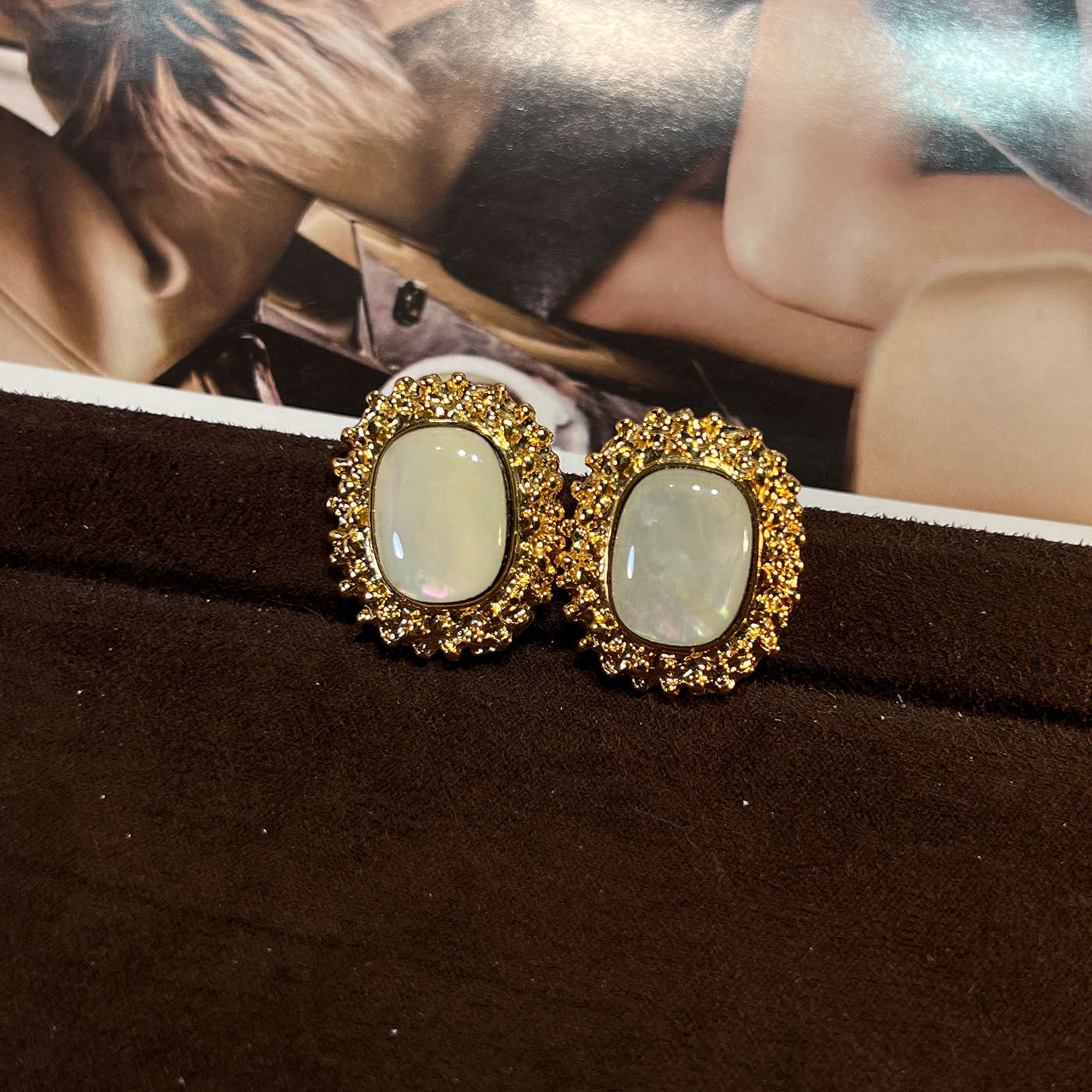 Women's Abalone Shell Series Gold Plated Environmental Protection Fashion French High-grade Earrings